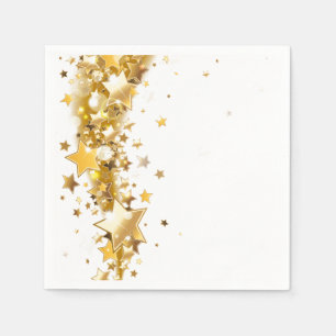 Holiday Napkin Cocktail Gold Stars