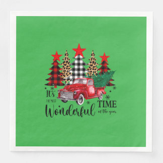 Holiday Napkins "Wonderful Time" Design