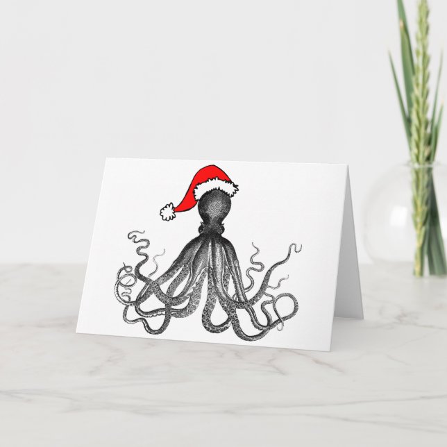 Holiday Nautical Steampunk Octopus Vintage Kraken (Front)