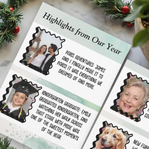 Holiday New Year Highlights Custom Photo Card