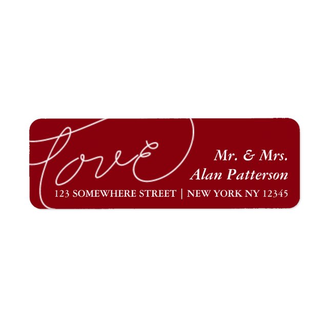 Holiday Newlywed Love Address Label (Front)