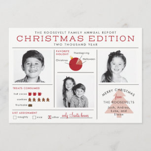 Holiday Newsletter Infographic Funny Christmas Invitation