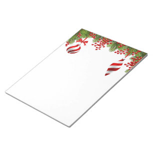 Holiday Notepad-Fir Bough Ornaments Notepad