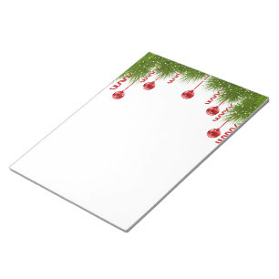 Holiday Notepad-Fir Bough Ornaments Notepad
