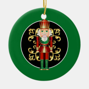 Holiday Nutcracker Ceramic Ornament