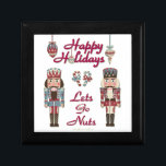 Holiday Nutcracker Lets Go Nuts Gift Box<br><div class="desc">Thank You for visiting The Holiday Christmas Shop! You are viewing The Lee Hiller Designs Holiday Collection of Home and Office Decor,  Apparel,  Gifts,  Collectibles and more. The Designs include Lee Hiller Photography in Hand Drawn Mixed Media and  Digital Art Collection.</div>