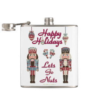 Holiday Nutcracker Lets Go Nuts Hip Flask