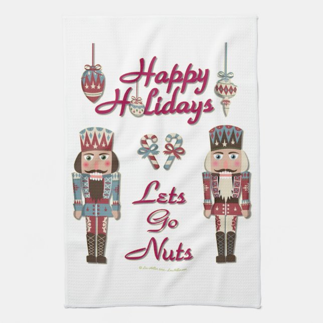 Holiday Nutcracker Lets Go Nuts Kitchen Towel (Vertical)