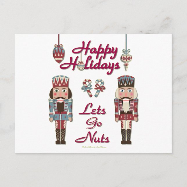 Holiday Nutcracker Lets Go Nuts Postcard (Front)
