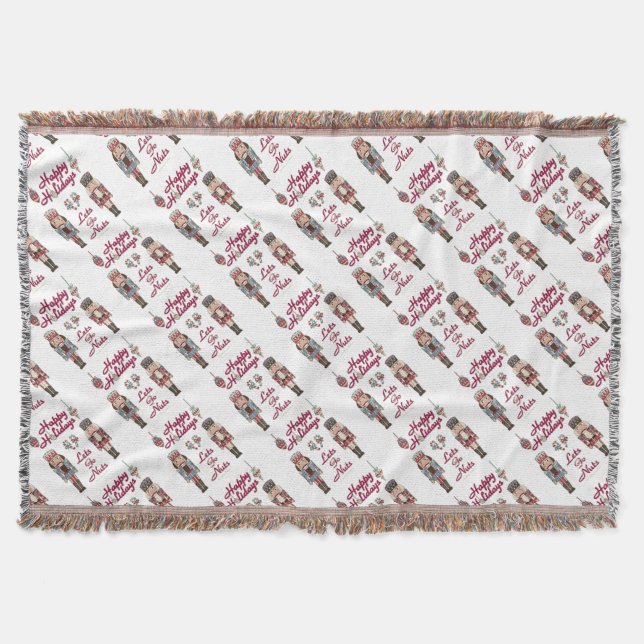 Holiday Nutcracker Lets Go Nuts Throw Blanket (Front)