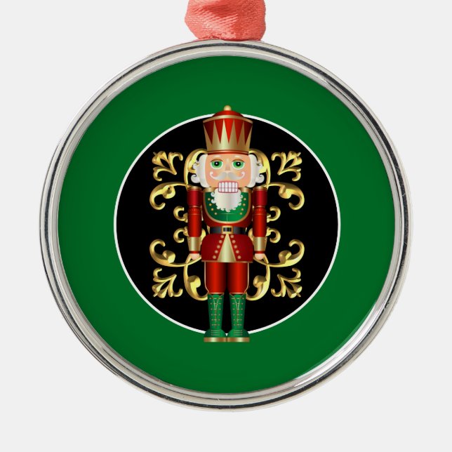 Holiday Nutcracker Metal Ornament (Front)