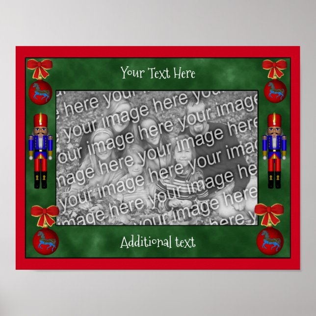 Holiday Nutcracker Ornaments Frame Add Your Photo  Poster (Front)