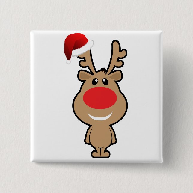 Holiday of funny Christmas santa 2 Inch Square Button (Front)
