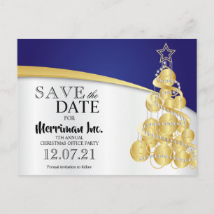 Holiday Office Party - Save the Date Announcement Postcard