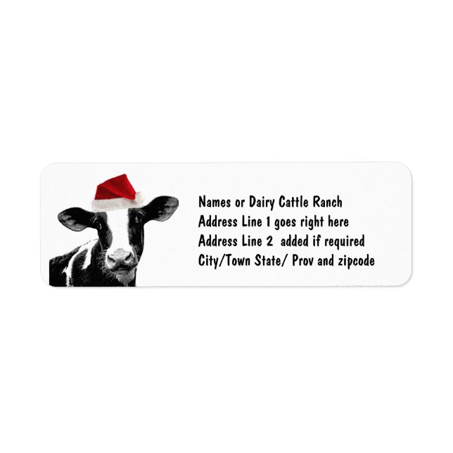 Holiday on the Farm Cow in Santa Hat (Front)