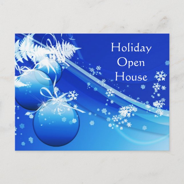 Holiday Open House Invitation Postcard (Front)