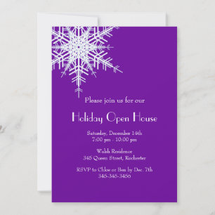 Holiday Open House Offset Snowy Invitation