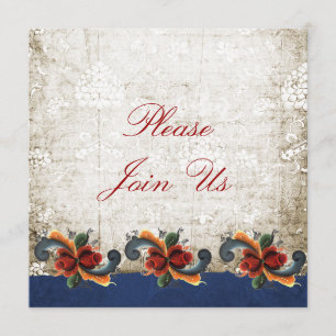 Holiday Open House Rosemaling Scandinavian Invitation