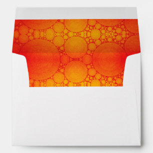 Holiday Orange Yellow Bubble Art Trendy Chic Lined Envelopes