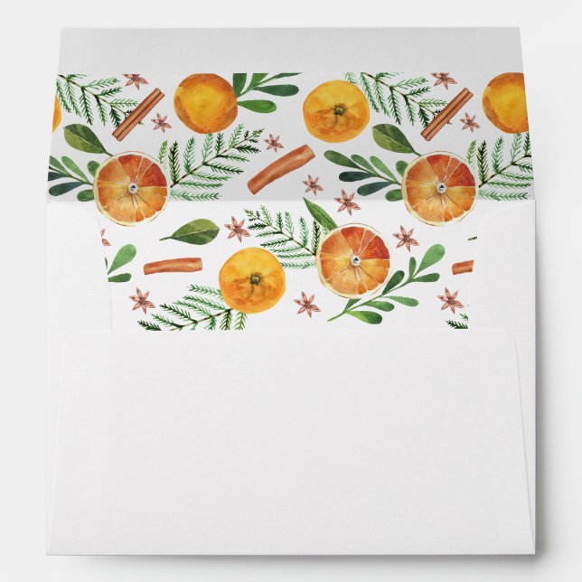 Holiday Oranges & Cinnamon Sticks Envelope (Back (Bottom))