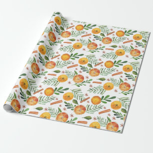 Holiday Oranges & Cinnamon Wrapping Paper
