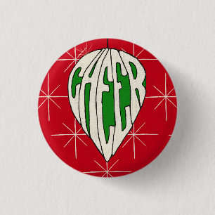 Holiday Ornament Cheer 1 Inch Round Button
