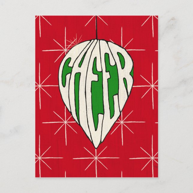 Holiday Ornament Cheer Postcard (Front)