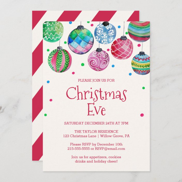 Holiday Ornament Christmas Eve Party Invitation | Zazzle.ca