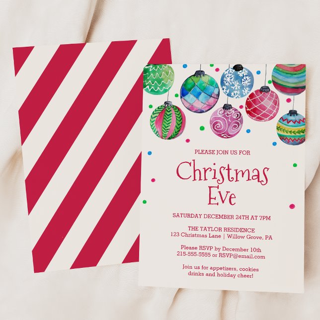 Holiday Ornament Christmas Eve Party Invitation (Creator Uploaded)