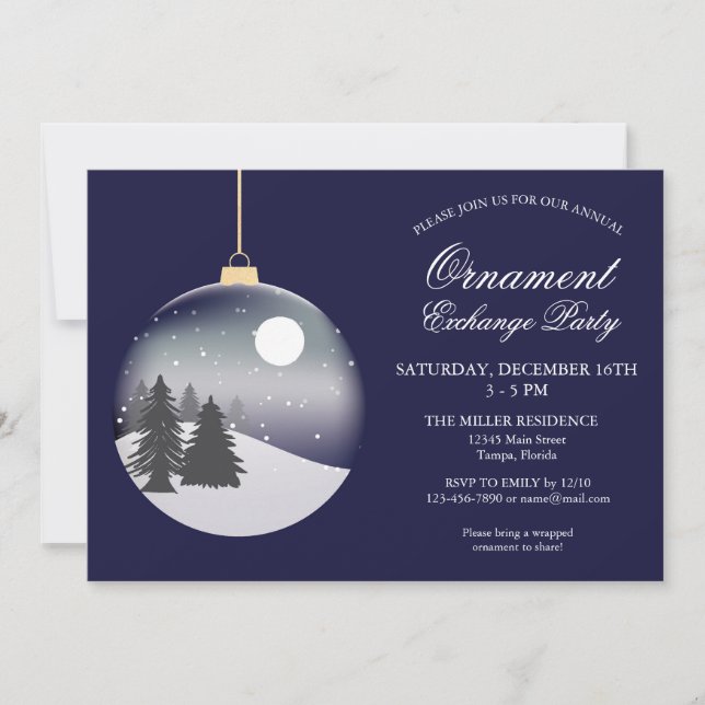 Holiday Ornament Christmas Party Invitation (Front)