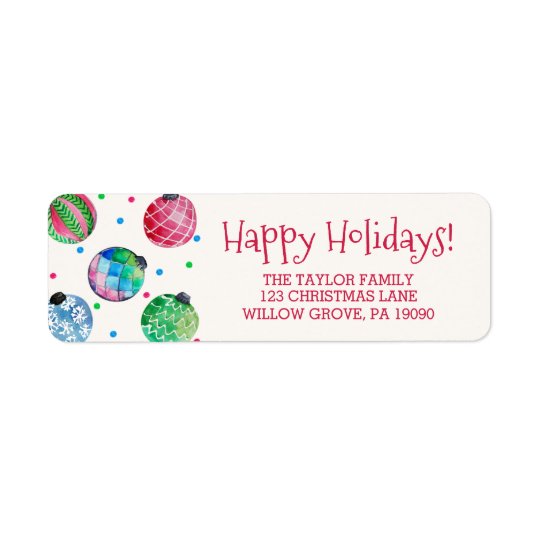 Holiday Ornament Christmas Return Address Label