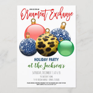 Holiday Ornament Exchange Party Invitation