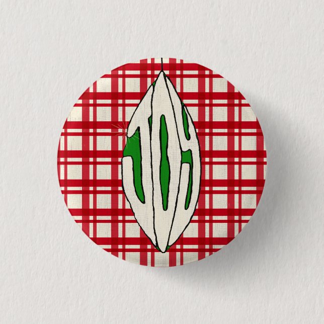 Holiday Ornament Joy 1 Inch Round Button (Front)