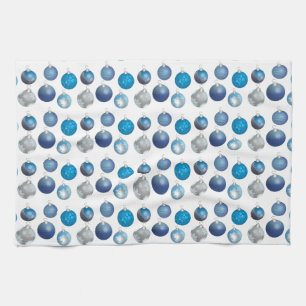 Holiday ornament kitchen towel - blue