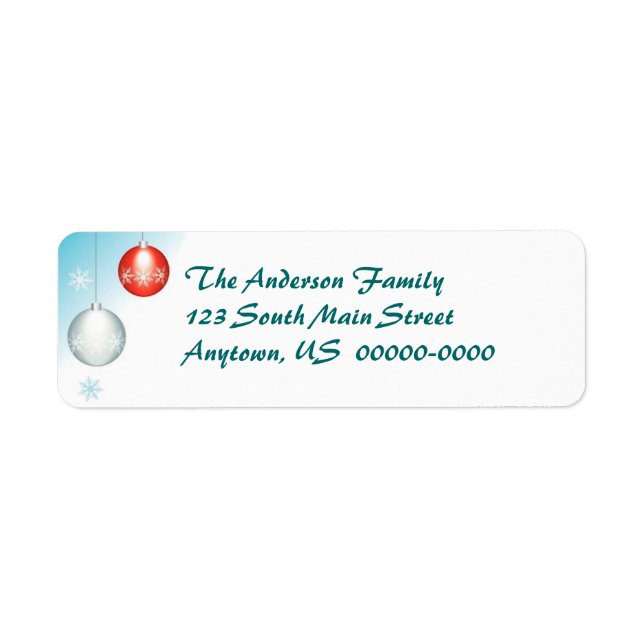Holiday Ornament Return Address Label (Front)