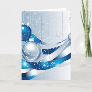  HOLIDAY ORNAMENTS - BLUE #1 NOTE CARD