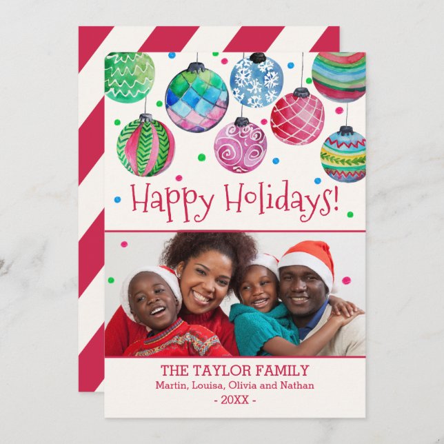 Holiday Ornaments Christmas Photo (Front/Back)