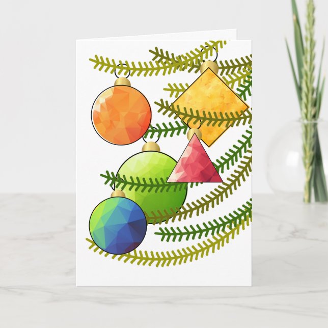 Holiday Ornaments - Faceted Colours Card (Front)