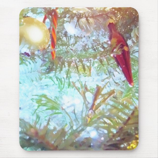 Holiday Ornaments in the Light Mouse Pad (Front)