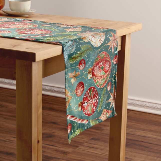 Holiday Ornaments  Medium Table Runner (In Situ)