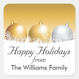 Holiday Ornaments Personalized Square Sticker