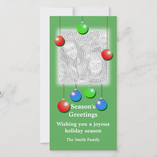 Holiday Ornaments (tall) Card (Front)