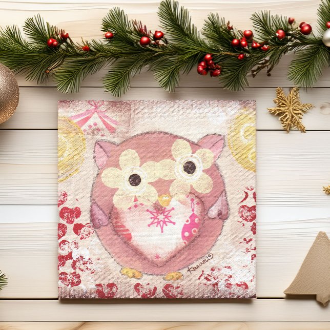 Holiday Owl Canvas Print (Creator Uploaded)