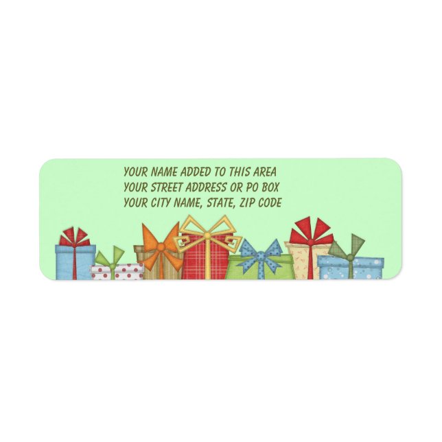 Holiday Packages Customizable Return Address Label (Front)