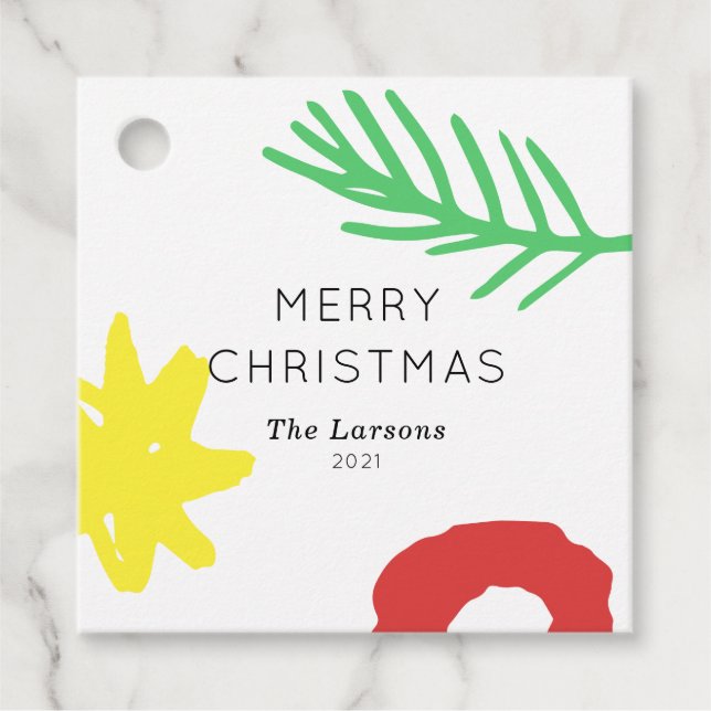 Holiday Paper Star Cutout Favour Tags (Front)