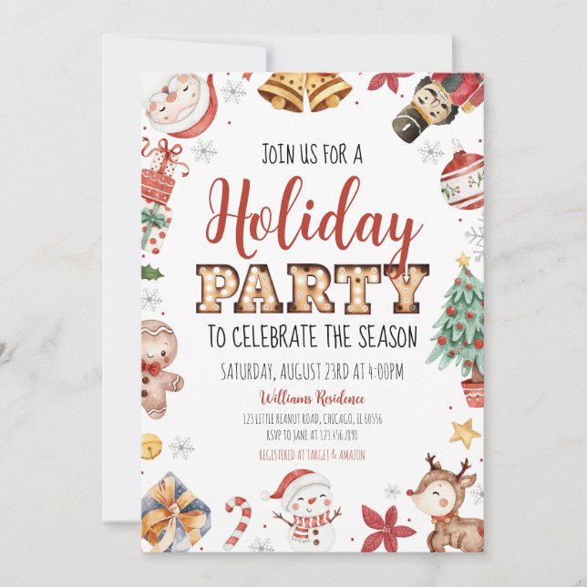 Holiday Party Celebrate Season  Invitation (Front)