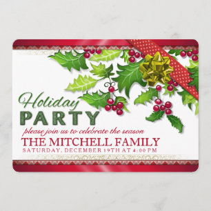 Holiday Party Christmas Ivy Celebrate Invitation