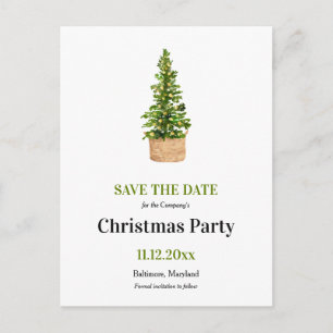 Holiday Party   Christmas Tree Save The Date Announcement Postcard