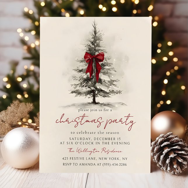 Holiday Party Festive Christmas Wreath Invitation (Créateur téléchargé)