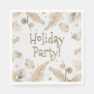 Holiday Party - Golden Pine Combs - Napkin